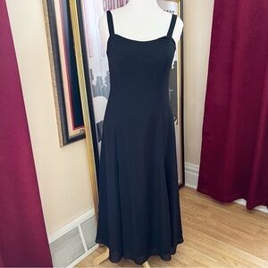 Cachet: Classic Little Black Ankle Length 1" Strap Flowy Dress Size 12